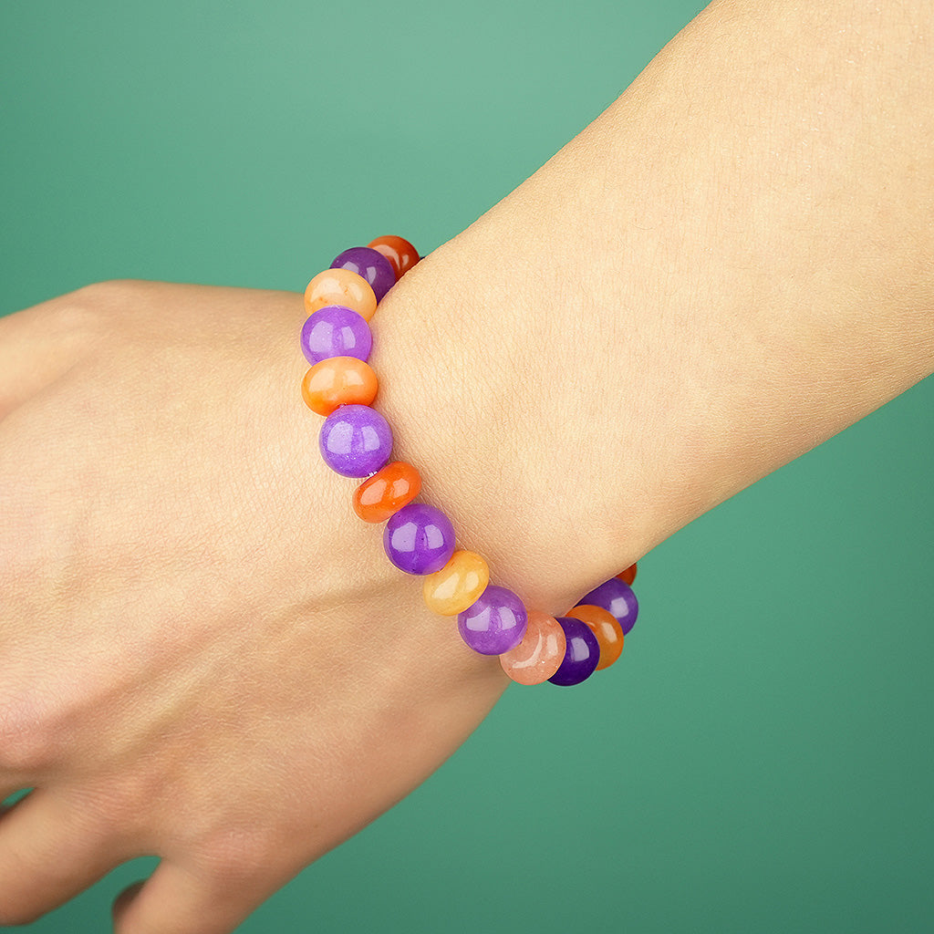 10mm natural amethyst titanium steel bracelet
