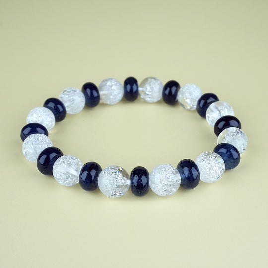 10mm natural cornucopia white crystal titanium steel bracelet