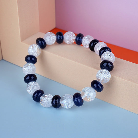10mm natural cornucopia white crystal titanium steel bracelet