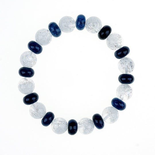 10mm natural cornucopia white crystal titanium steel bracelet