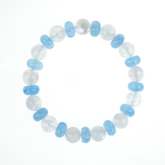 10mm natural blue moonlight titanium steel bracelet
