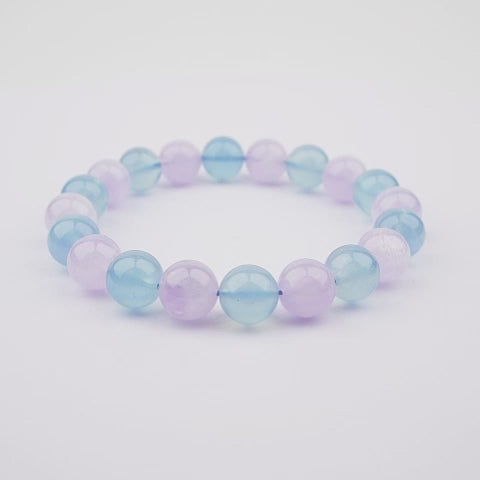 10mm natural aquamarine pure titanium steel bracelet