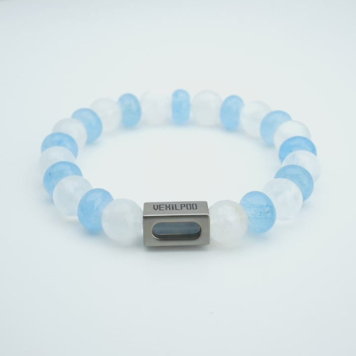 10mm natural blue moonlight titanium steel bracelet