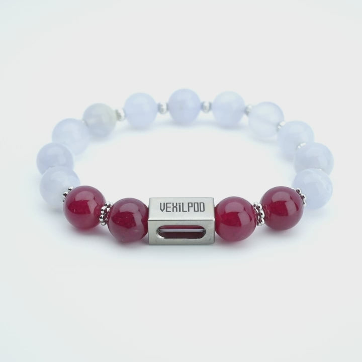 10mm natural purple agate women's titanium steel bracelet