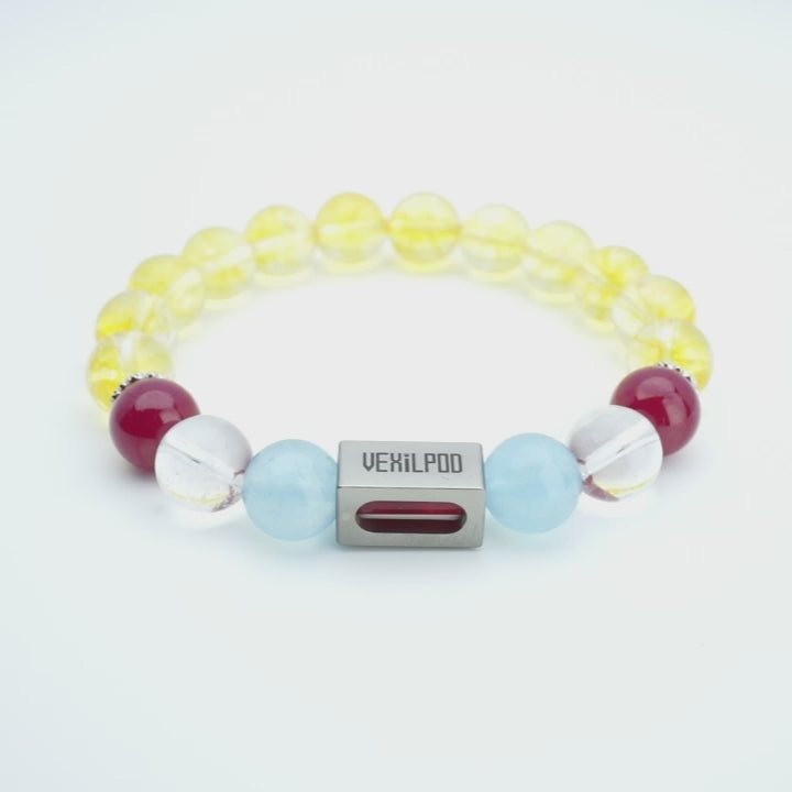 10mm natural citrine beach-shaped titanium steel bracelet