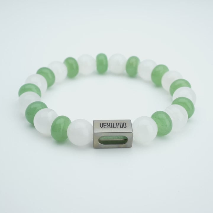 10mm natural calcite crystal titanium steel bracelet