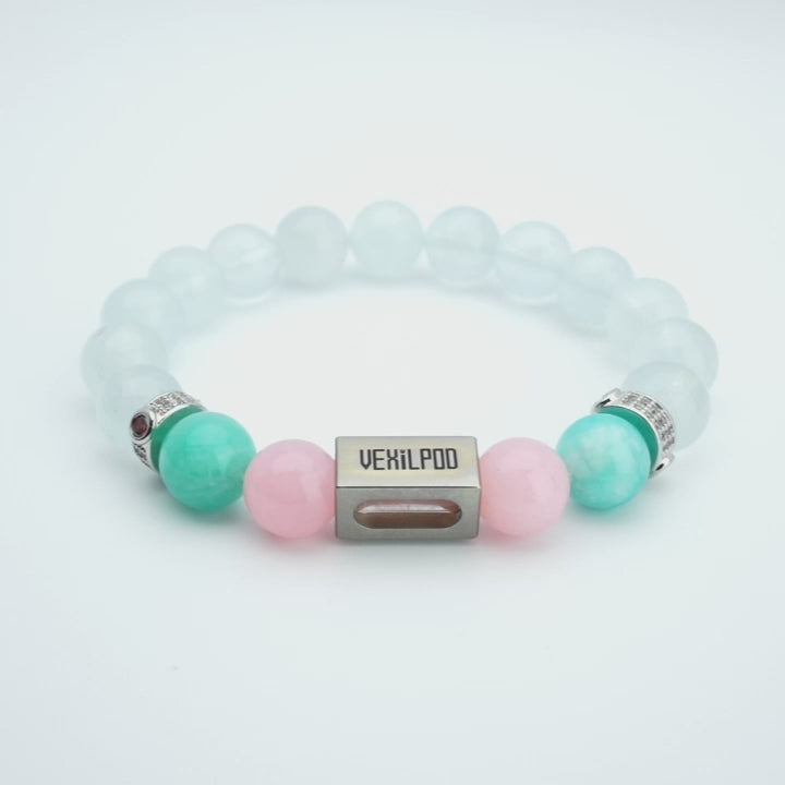 10mm natural aquamarine march titanium steel bracelet