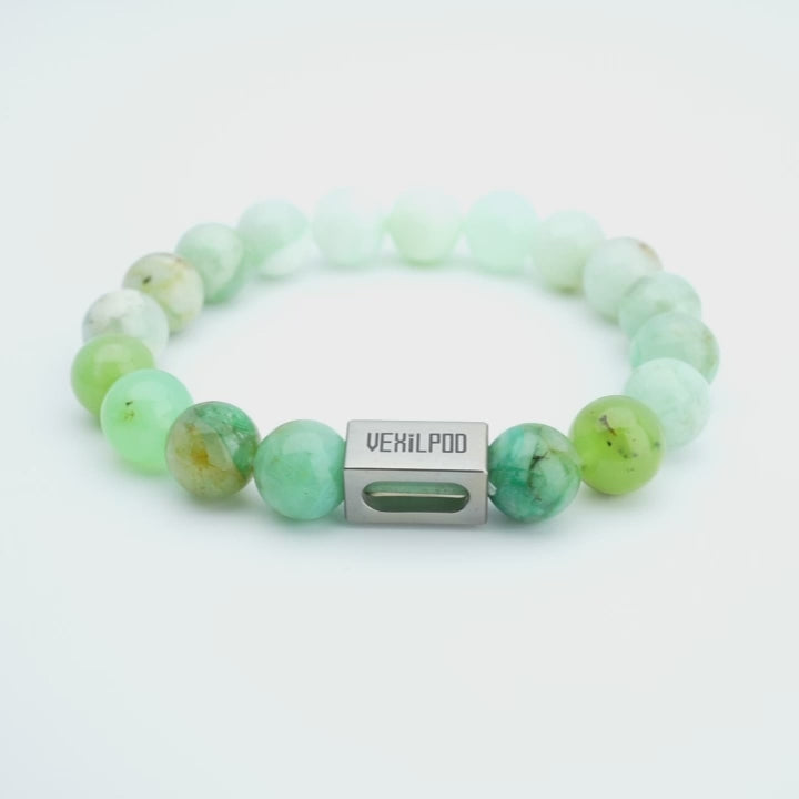 10mm natural australian chalcedony outdoor forest titanium steel bracelet
