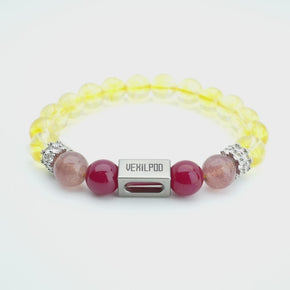 10mm natural citrine november titanium steel bracelet