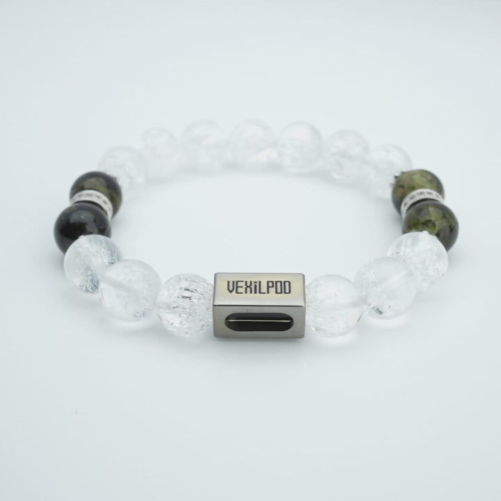 10mm natural cornucopia white crystal saturday titanium steel bracelet