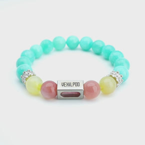 10mm natural amazonite december titanium steel bracelet
