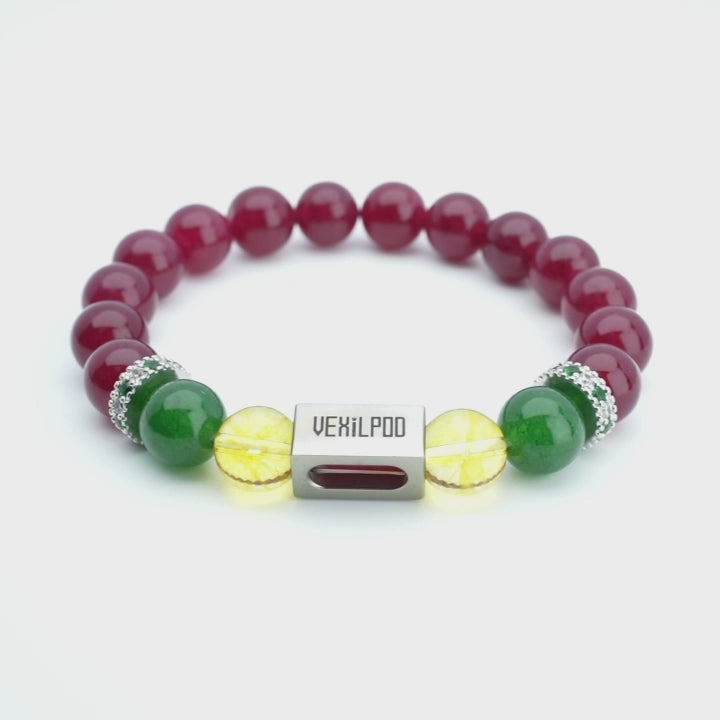 10mm natural garnet january titanium steel bracelet
