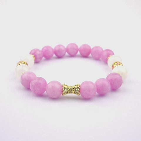 10mm natural amethyst monday titanium steel bracelet