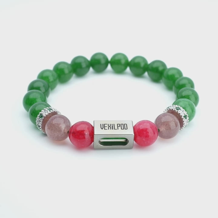 10mm natural emerald may titanium steel bracelet