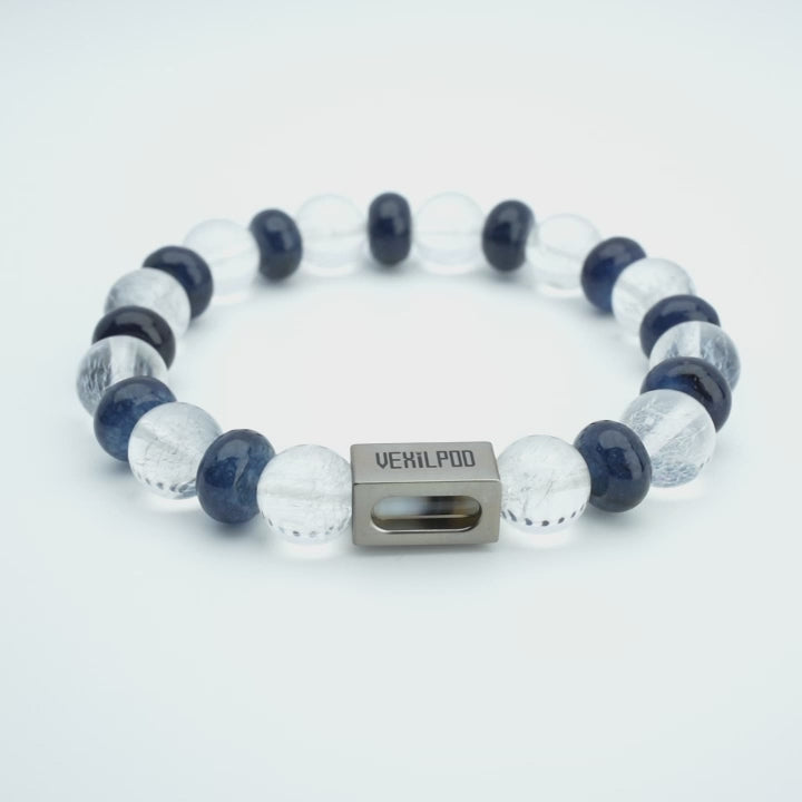 10mm natural cornucopia white crystal titanium steel bracelet