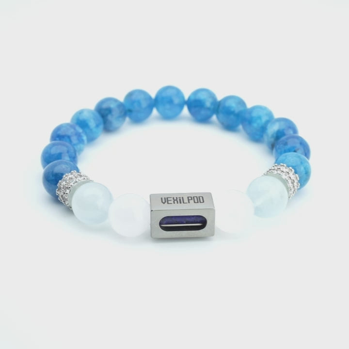 10mm natural sapphire september titanium steel bracelet