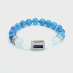 10mm natural sapphire september titanium steel bracelet